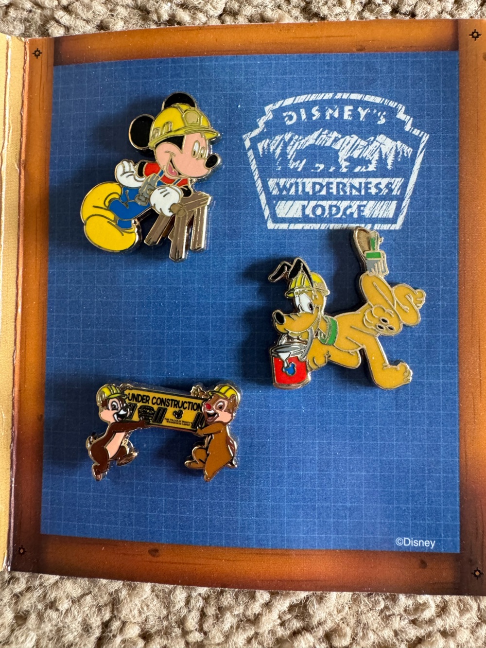 Disney Yellow Pluto Enamel Pin with Paint Bucket & Construction Chipmunks Pins